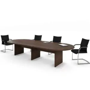 Hyform Racetrack D-End Shaped Table - Panel and Beam Base