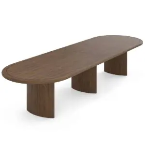 Hyform Racetrack D-End Shaped Table - Aerofoil Base