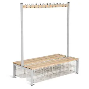 Double Sided Bench with Hooks & Compartments