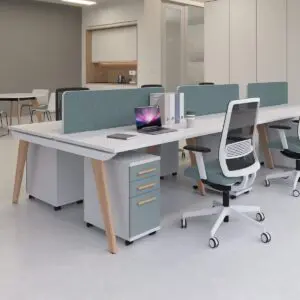 Imperial Evolution bench desks oak legs