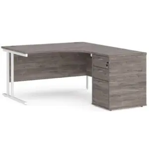 L shaped desk with pedestal