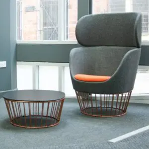 Dixi High Tub Chair - Metal Base