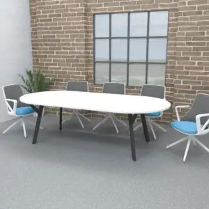 double d end table with angled y legs