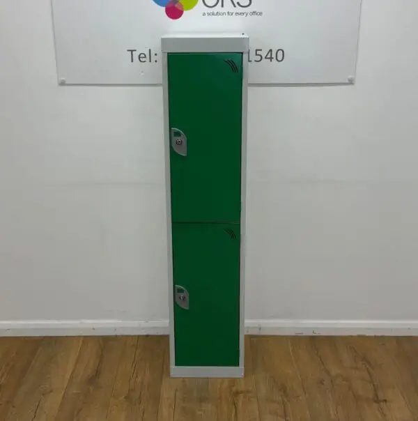 green 2 door locker unit