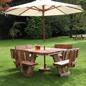 Square 8 Seater Picnic Table with Backseats
