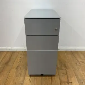 Grey Three Drawer Slimline Pedestal <br> U-PS-M-GR-24