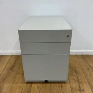 grey three drawer mobile pedestal