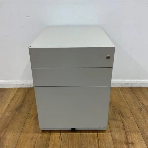 grey three drawer mobile pedestal