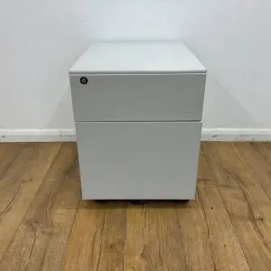 Grey Two Drawer Pedestal <br> U-PS-M-WH-32