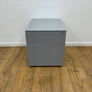 Grey Two Drawer Mobile Pedestal <br> U-PS-M-GR-49
