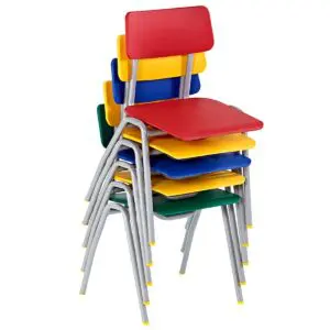 stack of colourful chairs