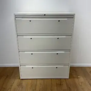 white 4 drawer lateral filing unit
