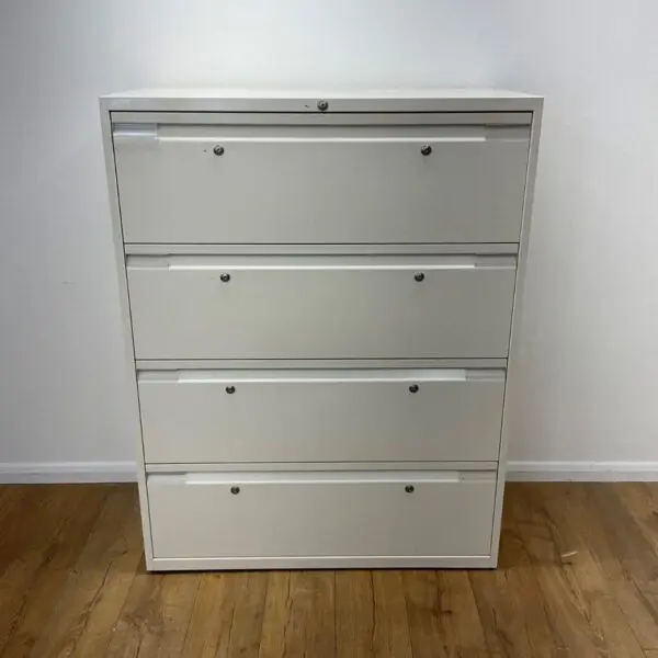 white 4 drawer lateral filing unit