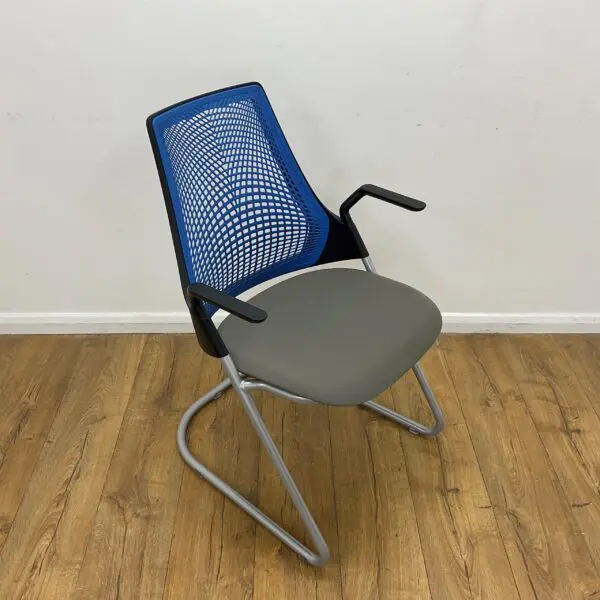 Blue and grey herman miller sayl meeting chair