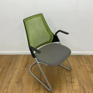 GREEN AND GREY MEETING CHAIR