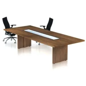 Oracle Veneer Rectangular Table with Panel End Base
