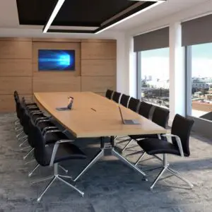 Oracle Veneer Boat Shaped Table with A Frame