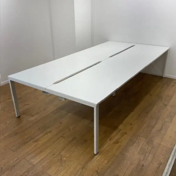white 1600mm bench desk