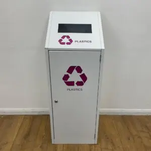 white 1050mm plastic waste bin