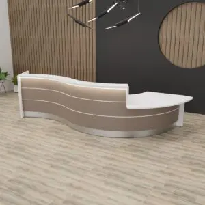 Valde curved reception counter