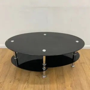 black glass coffee table