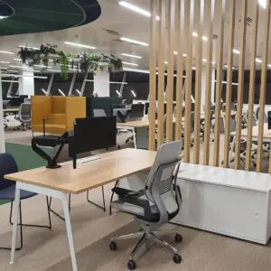 X3 Radial Desk & Credenza Combination Unit