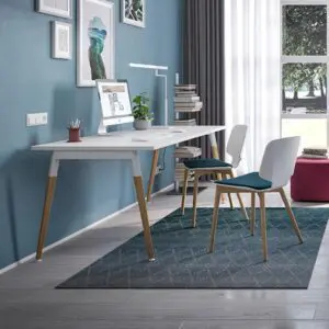 straight desk in home office