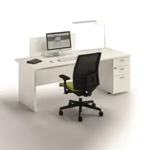 straight desk and pedestal combination desk