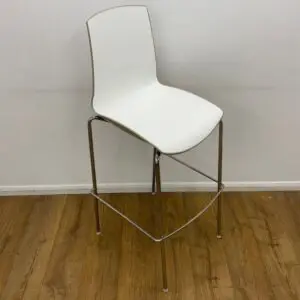 Connection White Barstool with Cream Back