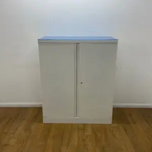 white and blue 1200mm cupboard