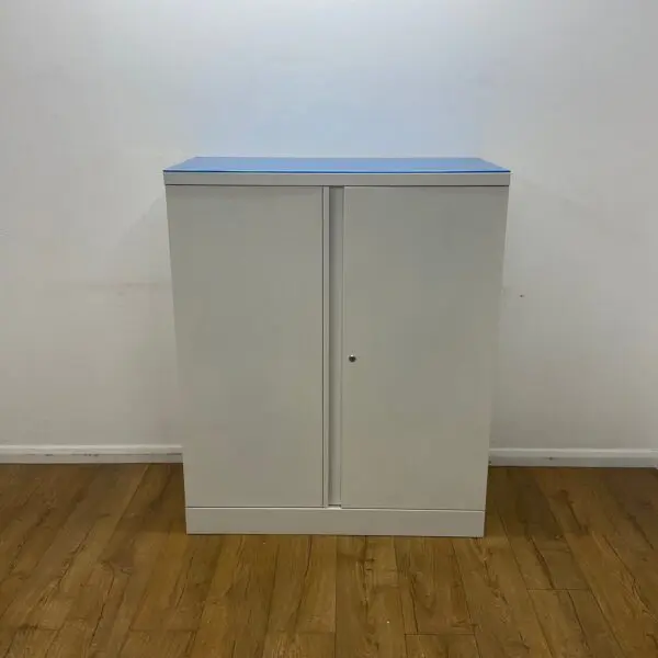 white and blue 1200mm cupboard