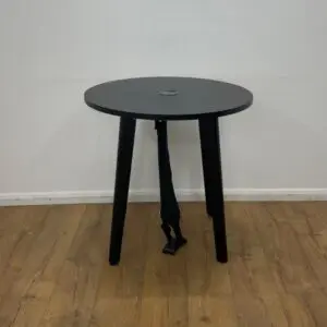 black 800mm coffee table with cable management