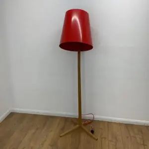 1700mm high red lamp with oak base