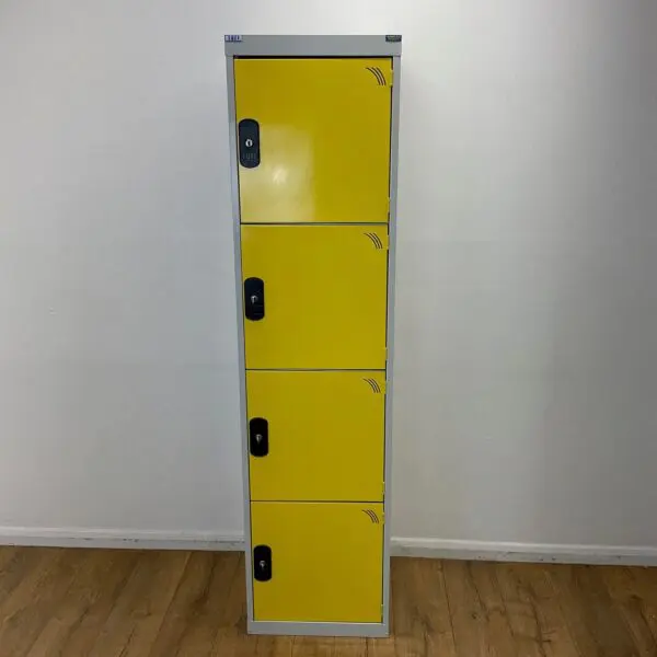 yellow 4 door locker unit