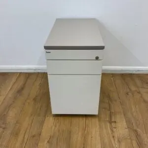 Cream/Mocha Bene 3 Drawer Slimline Pedestal <br> U-PS-M-CR-01