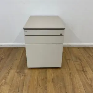 Cream/Mocha Bene 3 Drawer Pedestal <br> U-PS-M-CR-02