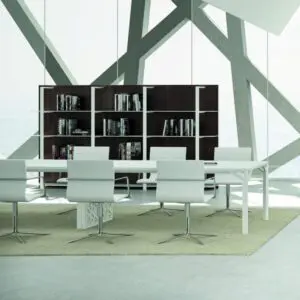 MFC white rectangular boardroom table