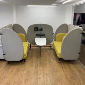 Yellow And Beige Frovi Mobile Seating Booth <br> U-BT-FR-Y-03