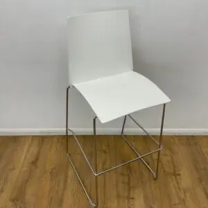 White Barstool with Chrome Base <br> U-BS-WH-28