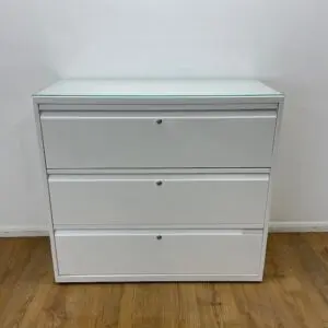 White 3 Drawer Lateral Filing Unit <br> U-LF-3D-WH-05