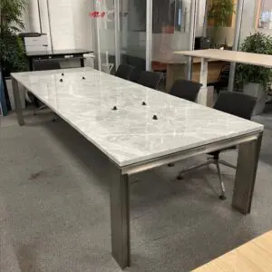 Grey Marble 3400mm Boardroom Table <br> U-MT-34-GR-01