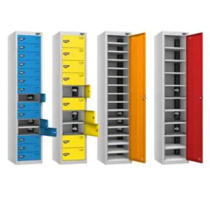 steel laptop and tablet charging lockers