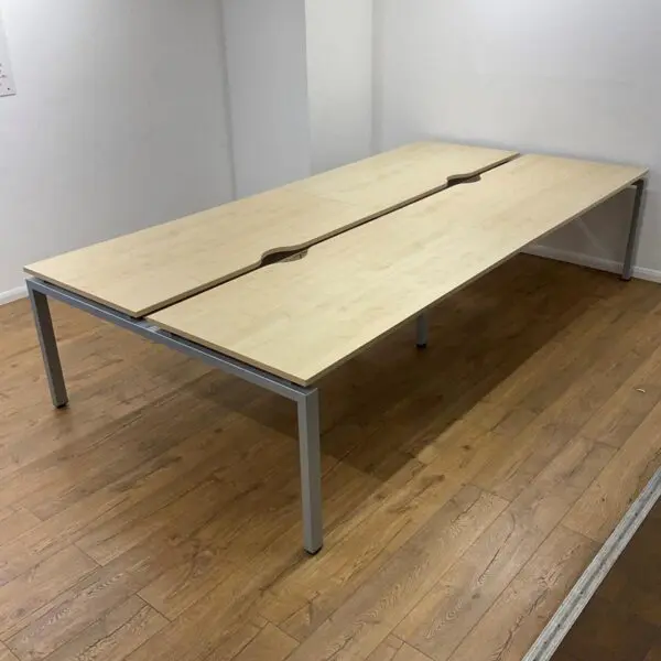 maple 1600mm bank of 4 bench desks