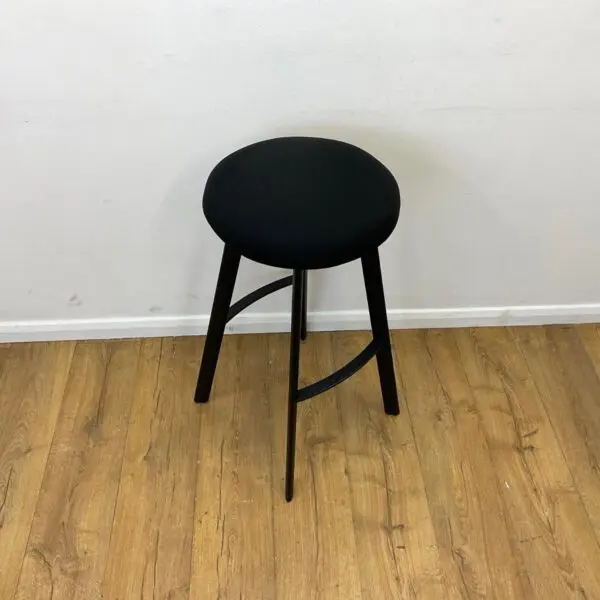 black barstool with black 4 leg base