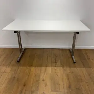 White 1500mm Folding Leg Table <br> U-FT-15-WH-06