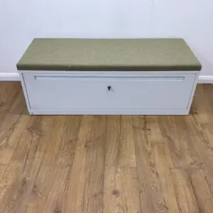 White 1 Drawer Lateral Filing Unit With Green Cushion<br> U-LF-1D-G-01
