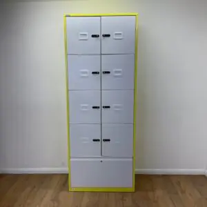 Triumph Yellow & White 8 Door Locker & lateral Filing Unit <br> U-LS-8D-Y-01