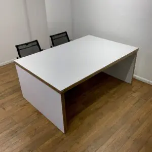 White 1800mm Boardroom Table <br> U-MB-18-WH-12