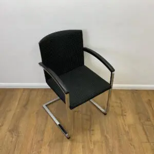 wiesner hager black meeting chair with chrome cantilever chair