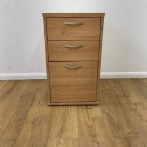 Oak Three Drawer Desk High Pedestal <br> U-PS-DH-O-06